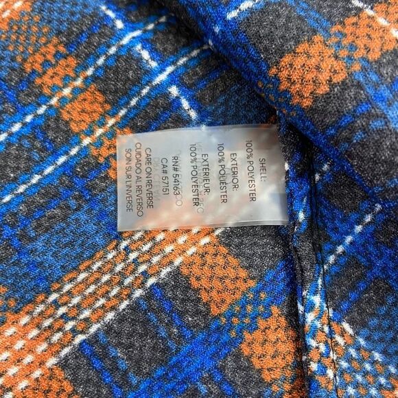 Calvin Klein blue orange plaid v neck sleeveless tank blouse top NWT womens S - Picture 5 of 6